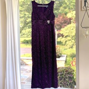 Plum Full Length Evening Gown